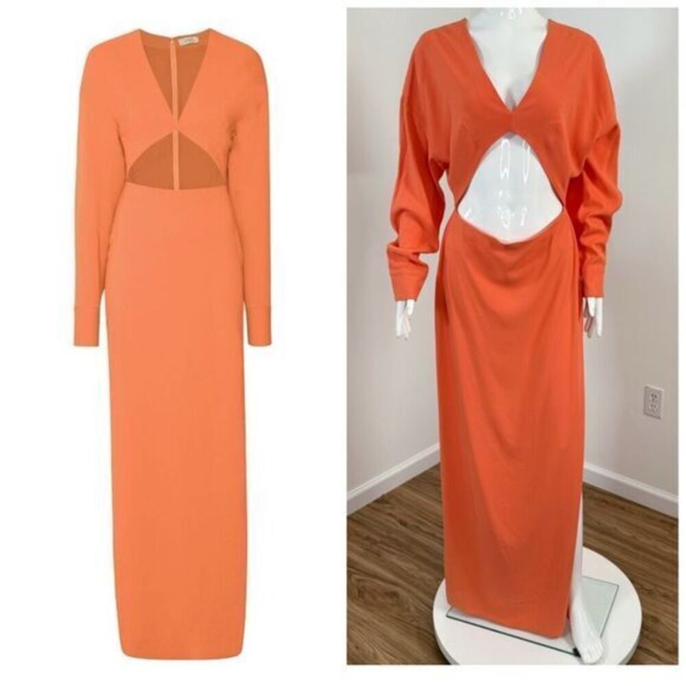 LAPOINTE Pebble Crepe Cut-Out Dress Size 10